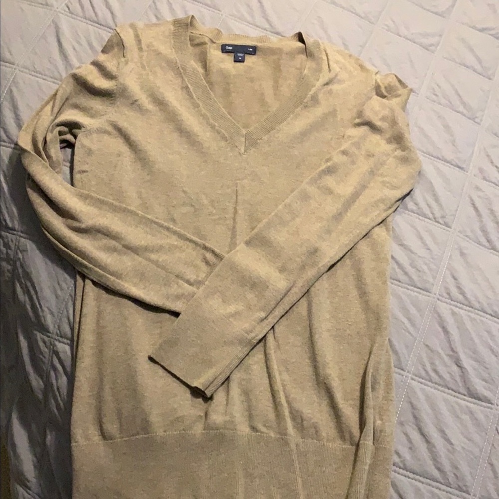 Tan/light brown V-neck sweater